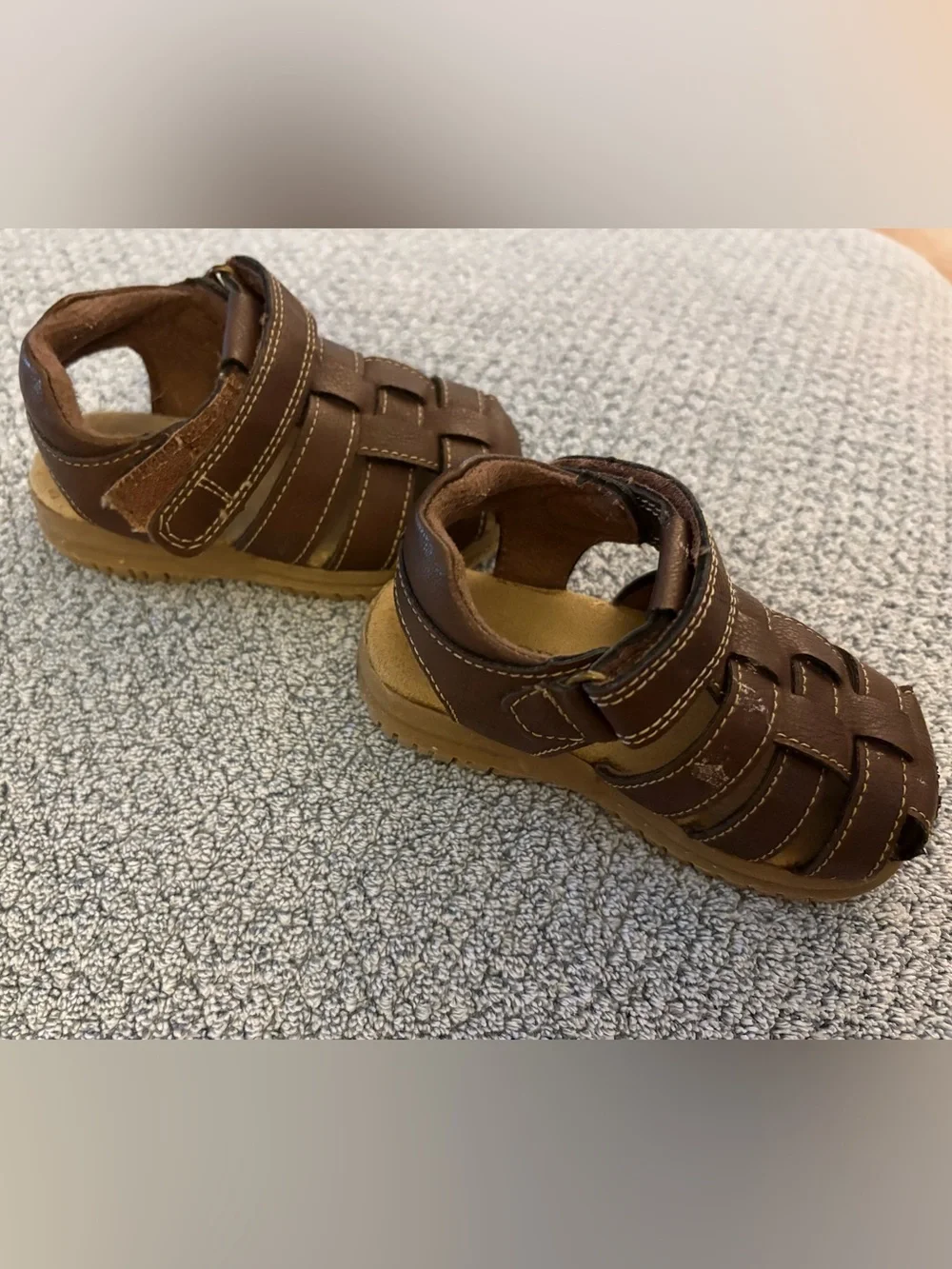The Children's Place Brown Leather Fisherman Sandals